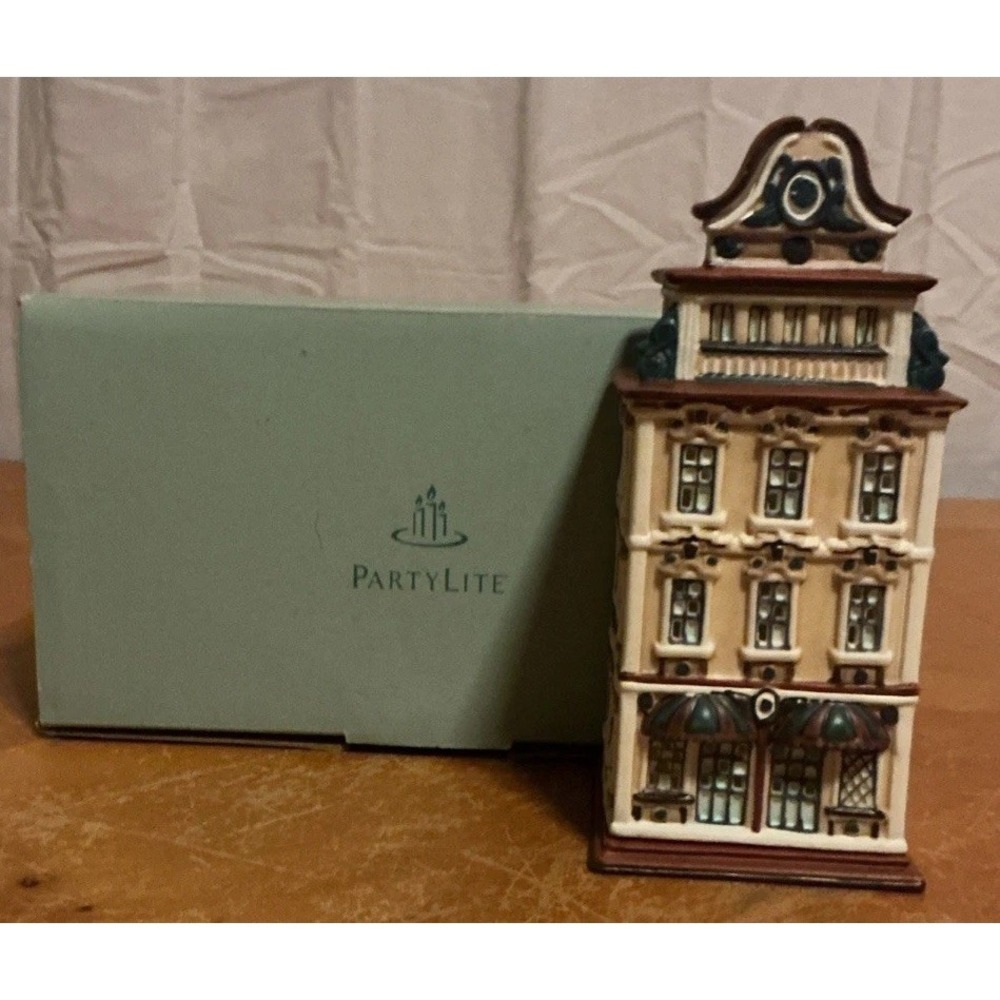 Party Lite P8276 Cafe Vienna Tea light House Candle Holder In Box
